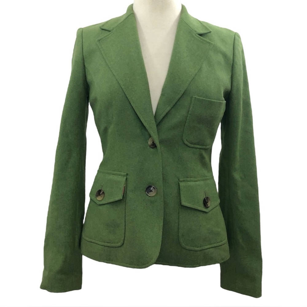 Vintage Lilly Pulitzer Wool Blend Blazer Jacket Green Size 4